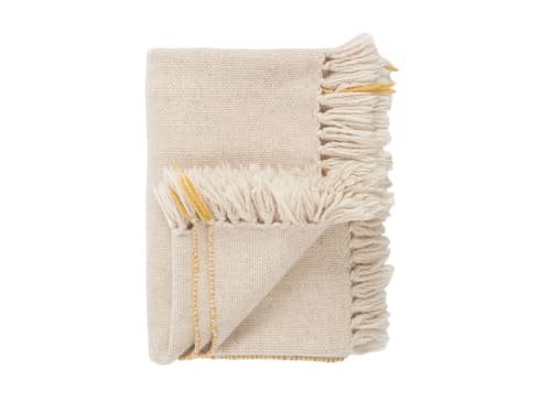 Slubby Knit Blanket in Ochre