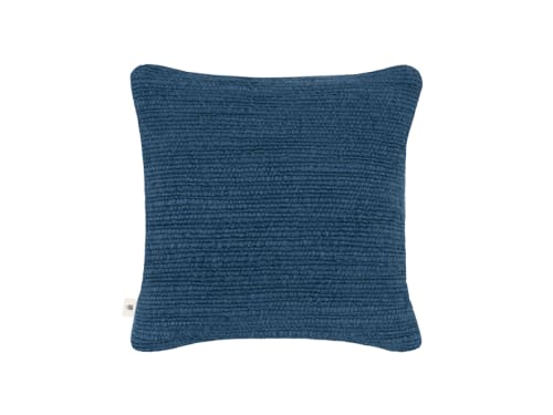 Knitty Wool Cushion 43 x 43 cm in Dark Blue