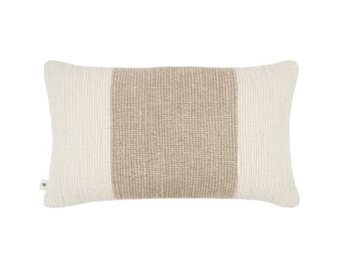 Knitty Stripe Wool Cushion 40 x 66 cm in Taupe