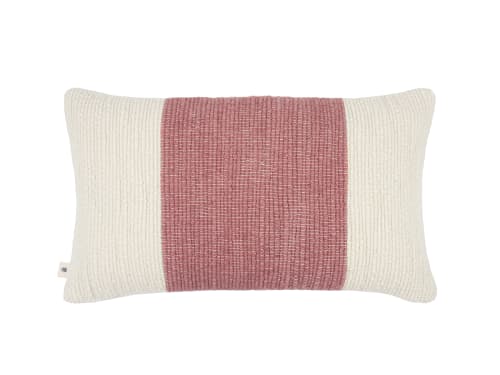 Knitty Stripe Wool Cushion - 40x66 - Raspberry Fool