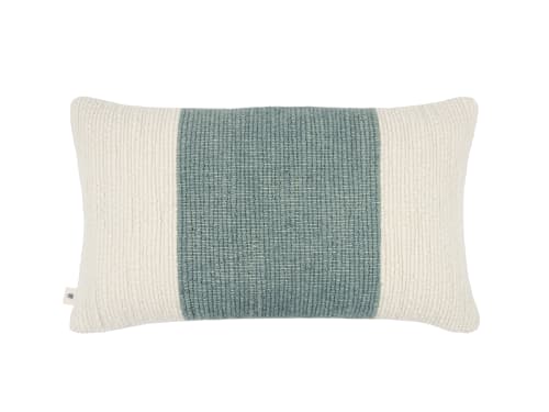 Knitty Stripe Wool Cushion 40 x 66 cm in Pale Blue