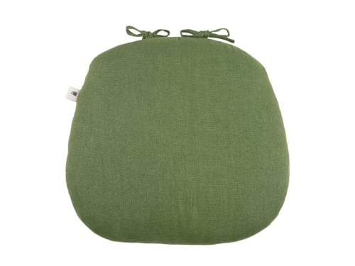 Soft Scoop Linen Seat Pad in Dark Green