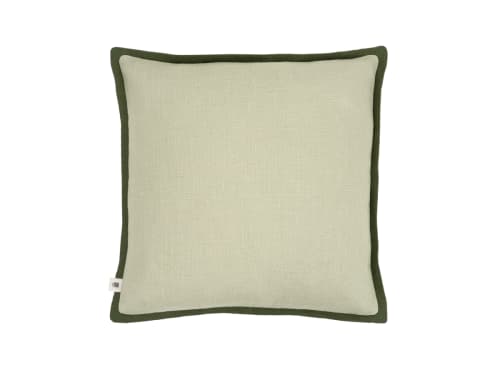 Bordy Edge Linen Cushion 43 x 43 cm in Light Green
