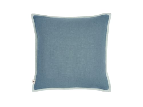 Bordy Edge Linen Cushion 43 x 43 cm in Dark Teal