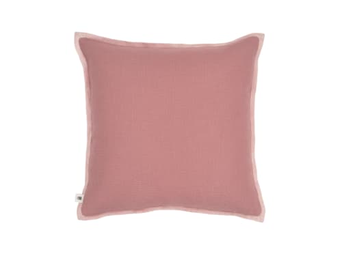 Bordy Edge Linen Cushion 43 x 43 cm in Dark Pink