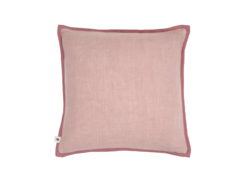 Bordy Edge Linen Cushion 43 x 43 cm in Light Pink