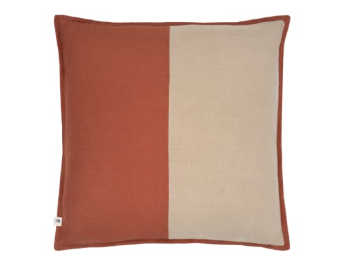 Toney Linen Cushion 60 x 60 cm in Terracotta