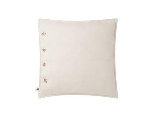 Easy Buttons Linen Cushion  43 x 43 cm in Chalk