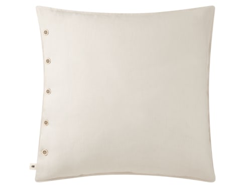 Easy Buttons Linen Cushion  60 x 60 cm in Chalk