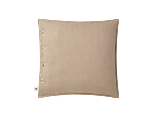 Easy Buttons Linen Cushion  43 x 43 cm in Natural