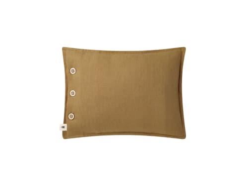 Easy Buttons Linen Cushion  30 x 40 cm in Olive