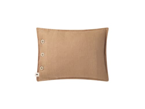 Easy Buttons Linen Cushion  30 x 40 cm in Taupe