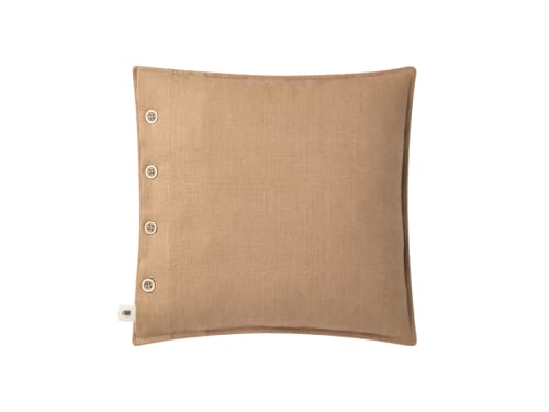 Easy Buttons Linen Cushion  43 x 43 cm in Taupe