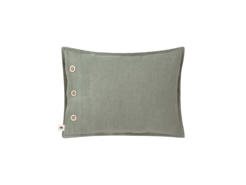 Easy Buttons Linen Cushion  30 x 40 cm in Teal