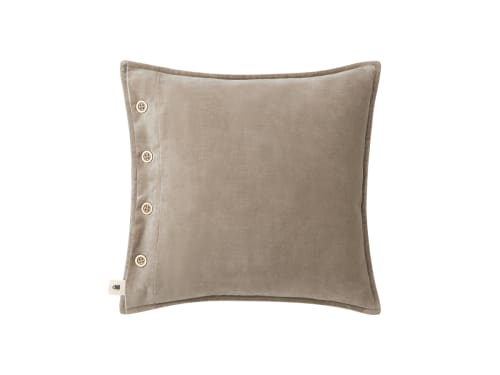 Easy Buttons Velvet Cushion 43 x 43 cm in Taupe