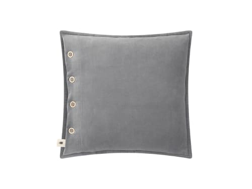 Easy Buttons Velvet Cushion 43 x 43 cm in Dark Grey