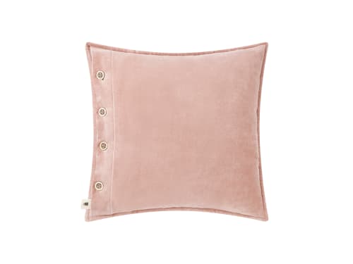 Easy Buttons Velvet Cushion 43 x 43 cm in Light Pink
