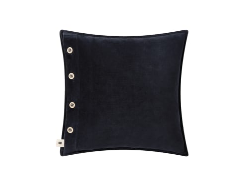 Easy Buttons Velvet Cushion 43 x 43 cm in Dark Blue