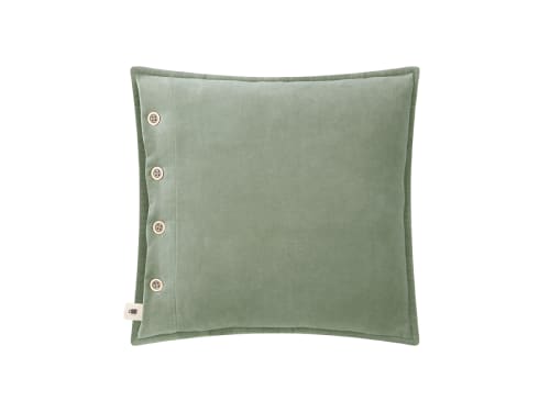 Easy Buttons Velvet Cushion 43 x 43 cm in Light Green