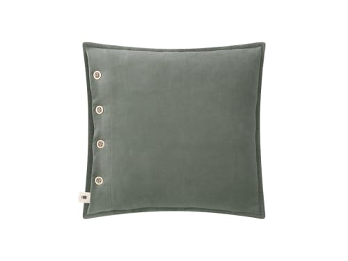 Easy Buttons Velvet Cushion 43 x 43 cm in Green