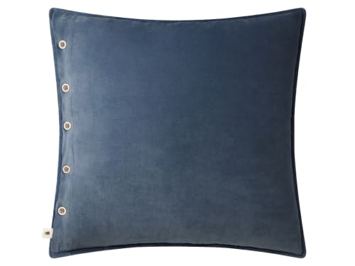 Easy Buttons Velvet Cushion 60 x 60 cm in Blue