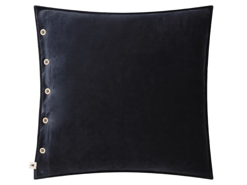 Easy Buttons Velvet Cushion 60 x 60 cm in Dark Blue