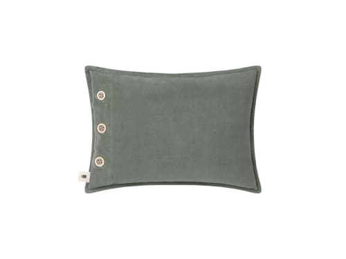 Easy Buttons Velvet Cushion 30 x 40 cm in Green