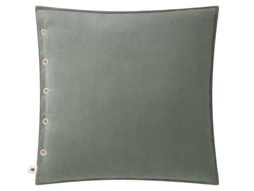 Easy Buttons Velvet Cushion 60 x 60 cm in Green