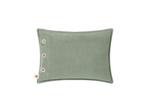 Easy Buttons Velvet Cushion 30 x 40 cm in Light Green