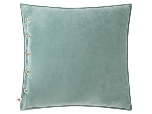 Easy Buttons Velvet Cushion 60 x 60 cm in Light Teal