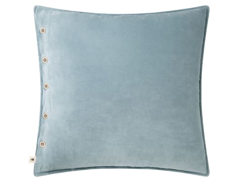 Easy Buttons Velvet Cushion 60 x 60 cm in Pale Blue