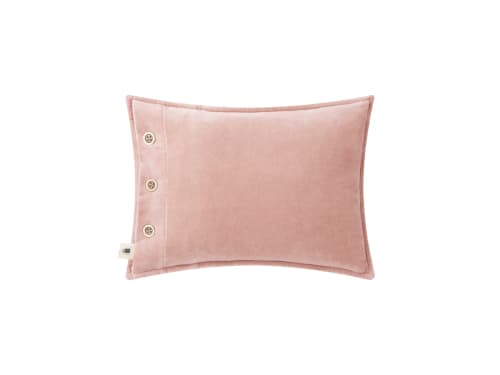 Easy Buttons Velvet Cushion 30 x 40 cm in Light Pink