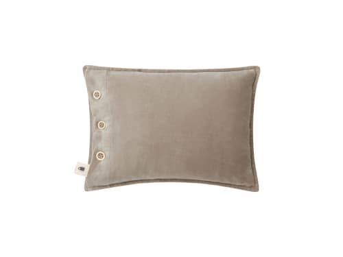 Easy Buttons Velvet Cushion 30 x 40 cm in Taupe