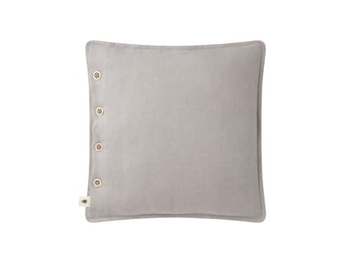 Easy Buttons Linen Cushion  43 x 43 cm in Grey