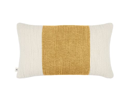 Knitty Stripe Wool Cushion - 40x66 - Butterscotch