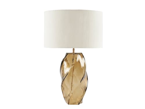 Swirl Table Lamp in Smoke Glass