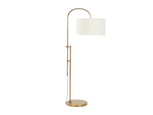 Trombone Floor Light - Standard - Antique Brass