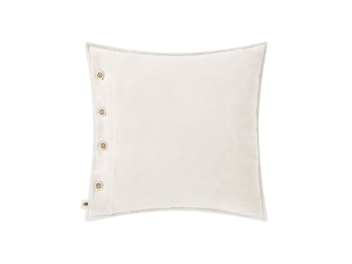 Easy Buttons Velvet Cushion 43 x 43 cm in Chalk