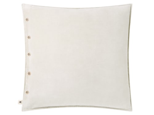 Easy Buttons Velvet Cushion 60 x 60 cm in Chalk