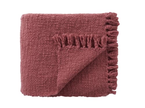 Wefty Wool Blanket 170 x 180 cm in Pink