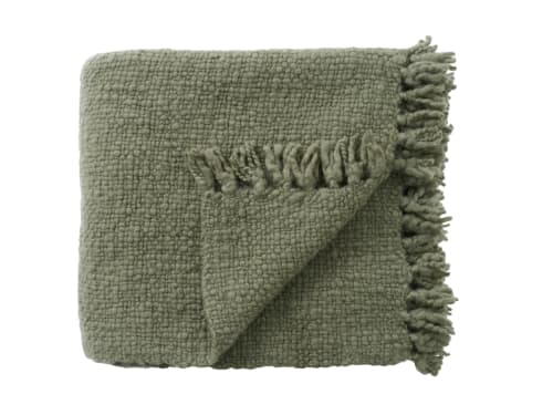 Wefty Wool Blanket 170 x 180 cm in Green
