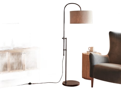 Trombone Floor Light - Standard - Blackened Bronze