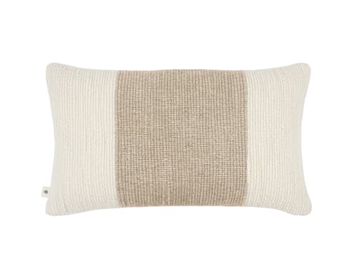 Knitty Stripe Wool Cushion Cover - 40x66 - Tea Dunk - Beige