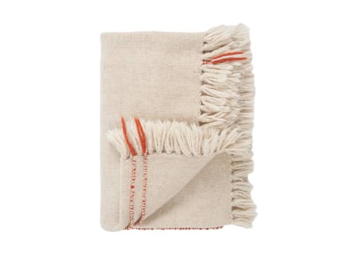 Slubby Knit Blanket in Burnt Orange