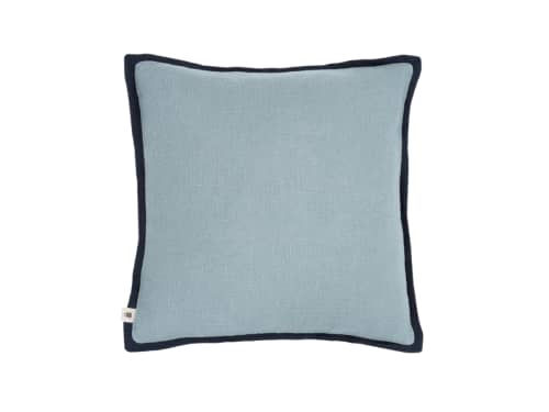 Bordy Edge Linen Cushion 43 x 43 cm in Light Blue