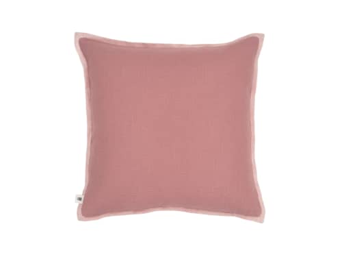 Bordy Edge Linen Cushion 43 x 43 cm in Dark Pink