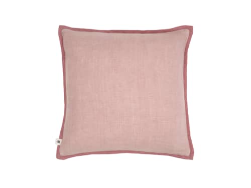 Bordy Edge Linen Cushion 43 x 43 cm in Light Pink