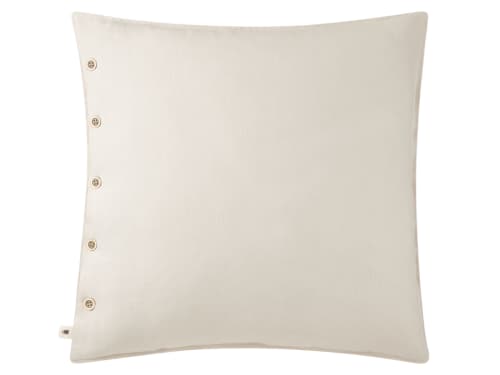 Easy Buttons Linen Cushion  60 x 60 cm in Chalk