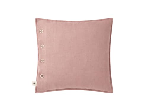 Easy Buttons Linen Cushion - 43 x 43 cm - Light Pink