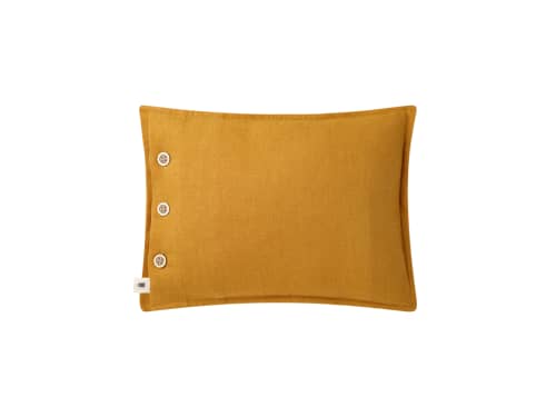 Easy Buttons Linen Cushion - 30cm x 40cm - Butterscotch